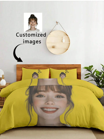 3pcs Custom Bedding Set, Custom Down Comforter Cover, Custom Duvet, Personalized Bedding, Personalized Down Comforter Cover, Create Your Own Bedding