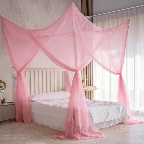 Abulun Suitable For Big Bed 4 Door Ceiling Mosquito Net Romantic 4 Door Bed Canopy Bedroom Dorm Home Decoration